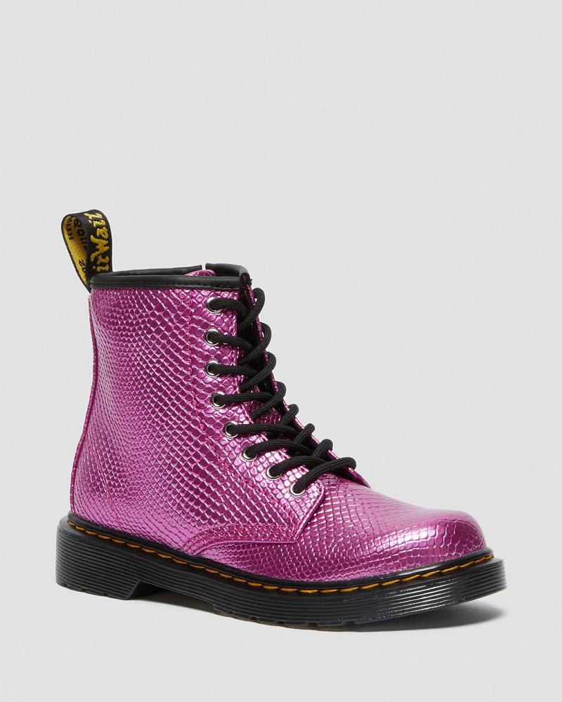 Dr Martens Junior 1460 Reptile Emboss Veterlaarzen Kinderen Roze | NL 135ILH